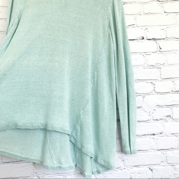 Eileen Fisher Sweater 100% Linen Pale Green Lightweight Size Large - Picture 4 of 9